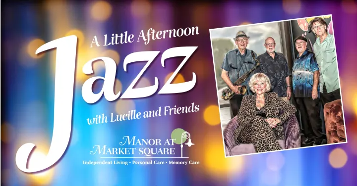 Afternoon jazz event poster with band photo